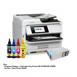 BUNDLING Printer Epson WorkForce Pro WF-C5890 (Print - Scan - Copy - Fax With ADF) + Modifikasi Chipless With Pigment Ink