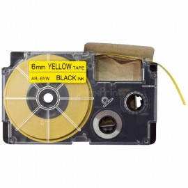 Label Tape Casette Xantri Cas XR6YW1 XR6 Black on Yellow 6mm, Printer Cas KL60 KL120 KL820 KL7400