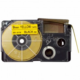 Label Tape Casette Xantri Cas XR9YW1 XR9 Black on Yellow 9mm, Printer Cas KL60 KL120 KL130 KL820 KL7400 KLHD1 KLG2